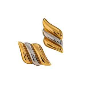 Ατσάλινα Σκουλαρίκια ΧρυσόX0003