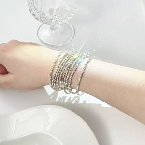 Βραχιόλι Ελαστικό Ριβιέρα Ασημί 12τμχX0060