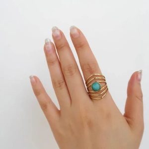 Ατσάλινο Δαχτυλίδι Με Χρωματιστή ΠέτραJ88