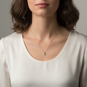 Ατσάλινο Κολιέ Με Ματάκι - ΧρυσόA075A