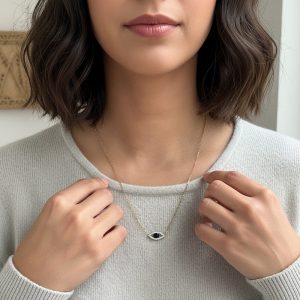 Ατσάλινο Κολιέ Με Ματάκι - ΧρυσόA080A