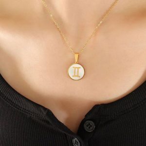 Ατσάλινο Κολιέ Με Ζώδιο (Δίδυμος)X00281