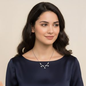 Ατσάλινο Κολιέ Με ΠεταλούδεςA1036C