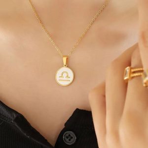 Ατσάλινο Κολιέ Με Ζώδιο (Ζυγός)X00280