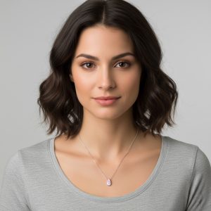 Ατσάλινο Κολιέ Με Ματάκι - Χρυσό ΓαλάζιοA1120ABL