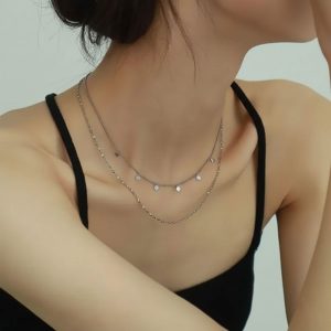 Ατσάλινο Κολιέ A2011B - ΑσημίA2011B