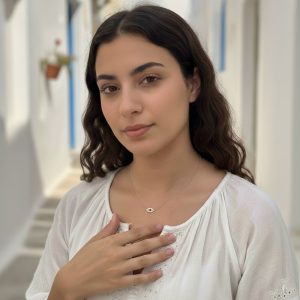 Ατσάλινο Κολιέ Με Ματάκι - ΧρυσόA2214A