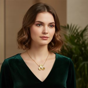 Ατσάλινο Κολιέ Λουλούδι - ΧρυσόA3108A