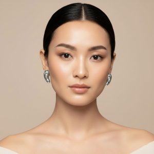 Σκουλαρίκια Ατσάλι Κυματοειδής Οργανική Καμπύλη ΑσημίA3255B