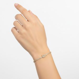 Ατσάλινο Βραχιόλι με Στρας και Κεντρικό Στοιχείο Χρυσό ΧρώμαA3302-1A