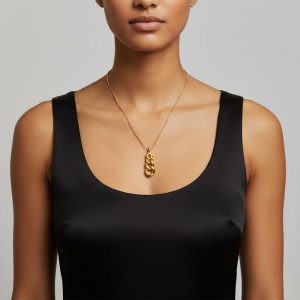 Ατσάλινο Κολιέ με Μοτίβο Αλυσίδας Χρυσό ΧρώμαA3312A