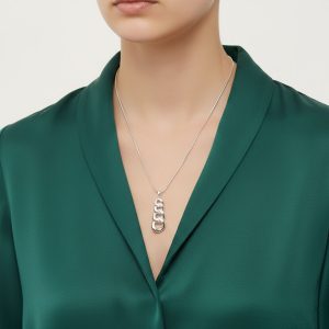 Ατσάλινο Κολιέ με Μοτίβο Αλυσίδας Ασημί ΧρώμαA3312B