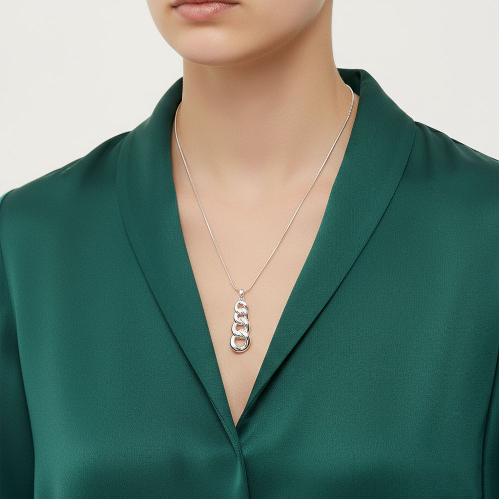 Ατσάλινο Κολιέ με Μοτίβο Αλυσίδας Ασημί Χρώμα Ατσάλινο Κολιέ με Μοτίβο Αλυσίδας Ασημί ΧρώμαA3312B