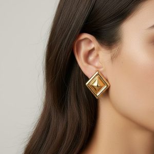 Ατσάλινα Σκουλαρίκια Καρφωτά - ΧρυσόA3452A