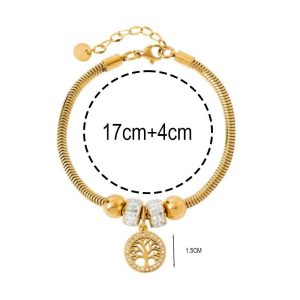 Βραχιόλι Με Αλυσίδα Φίδι Και Κρεμαστο Δέντρο Της ΖωήςΑ3715A