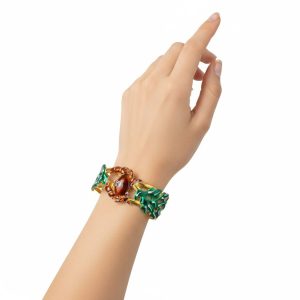 Ατσάλινη Χειροπέδα Καβούρι Χρώμα Χρυσό με Καφέ ΠράσινοA70007-1A