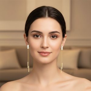 Ατσάλινα Σκουλαρίκια Κρεμαστά - ΧρυσόA3003A