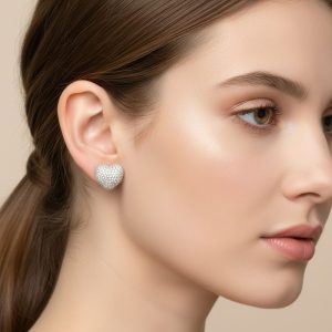 Σκουλαρίκια Καρδιά με Στρας & Ατσάλινη Βελόνα Σετ 12 ΤεμαχίωνX00479