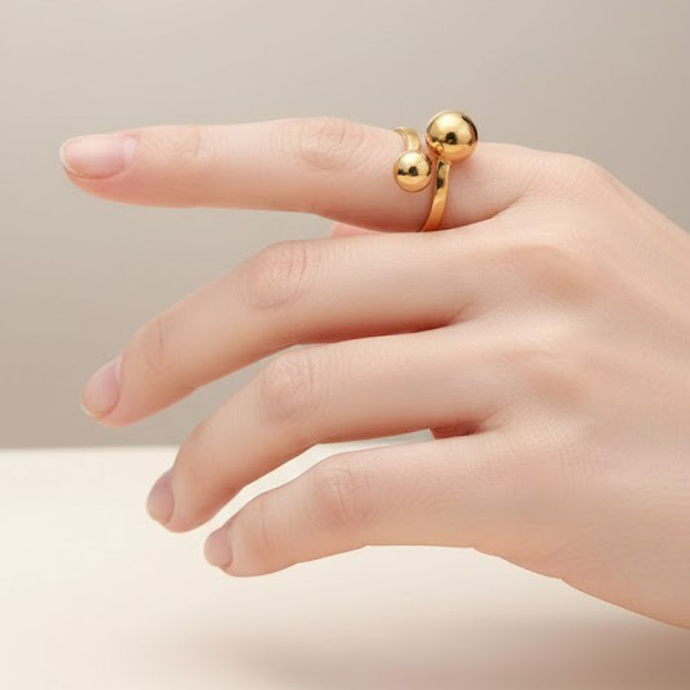 Ατσάλινο Προσαρμόσιμο Δαχτυλίδι με Σφαιρικά Στοιχεία Χρυσό Χρώμα Ατσάλινο Προσαρμόσιμο Δαχτυλίδι με Σφαιρικά Στοιχεία Χρυσό ΧρώμαX00505A