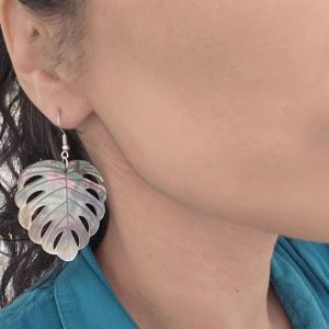 Ατσάλινα Σκουλαρίκια Σχήμα ΦύλλουX0076