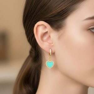 Ατσάλινα Σκουλαρίκια Κρεμαστά - ΆσπροA3079-6