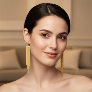 Ατσάλινα Σκουλαρίκια Κρεμαστά - ΧρυσόA3057A