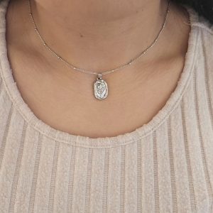 Ατσάλινο Κολιέ Vintage Mε Τριαντάφυλλο Και Πέτρα ΦίλντισιΑ3305