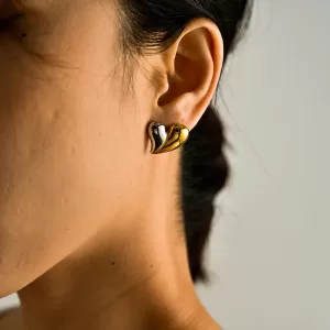 Ατσάλινα Σκουλαρίκια ΧρυσόX0004