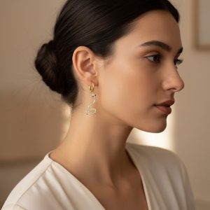 Ατσάλινα Σκουλαρίκια Κρεμαστά - ΧρυσόA3047A