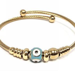 Βραχιόλι Ατσάλι 316L, με μάτι σε χρώμα Χρυσαφί