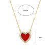 Ατσάλινο Κολιέ Καρδιά με Κόκκινο Σμάλτο & Στρας Χρυσό ΧρώμαA3208-1A