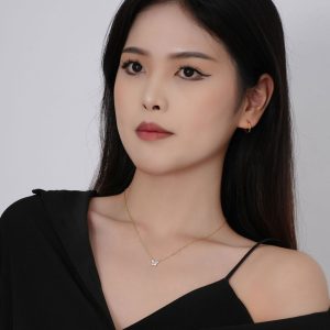 Ατσάλινο Κολιέ με Πεταλούδα με Στρας Χρυσό ΧρώμαA3226A