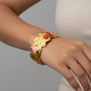 Ατσάλινο Χειροπέδα Βραχιόλι με Φρούτα Χρυσό ΧρώμαA70006-1A