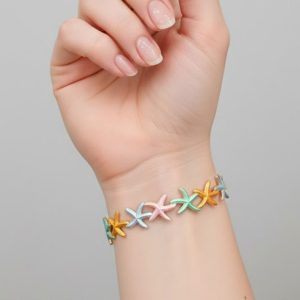 Ατσάλινη Χειροπέδα Βραχιόλι Αστερίας ΠολύχρωμοA70009B