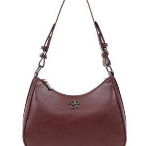 DOCA Γυναικεία τσάντα ώμου μπορντώ Κωδικός 22746