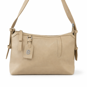 Τσάντα ώμου σε μπεζ απόχρωση με ρυθμιζόμενο λουράκι
