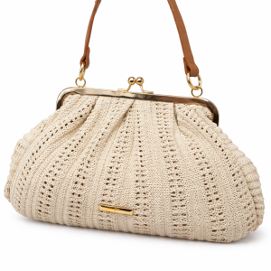 Τσάντα πλεκτή -Mπεζ