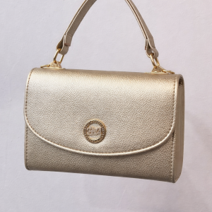 Mini τσάντα χειρός σε χρυσή μεταλλική υφή