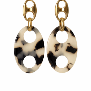 Σκουλαρίκια ταρταρούγα με χρυσές λεπτομέρειες