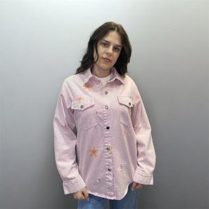 TZIN ΠΟΥΚΑΜΙΣΟ ΤΖΑΚΕΤ ΡΟΖ ΜΕ ΚΟΧΥΛΙΑ