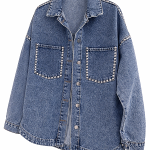 Βαμβακερό denim jacket με τρουκς