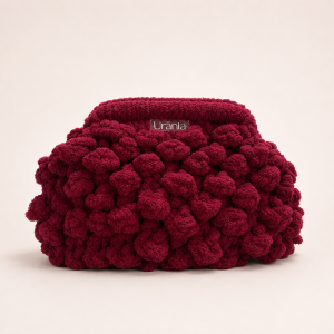 PUFFY BAG DARK CHERRY "POPCORN DESIGN"